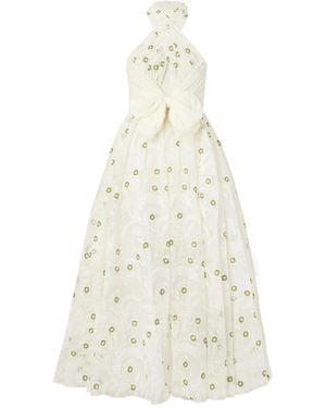 Giambattista Valli Cutout Chiffon-Trimmed Embroidered Silk-Organza Gown - White