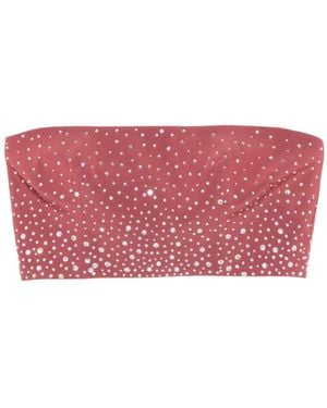 Alex Perry Crystal Embellished Tube Top - Red