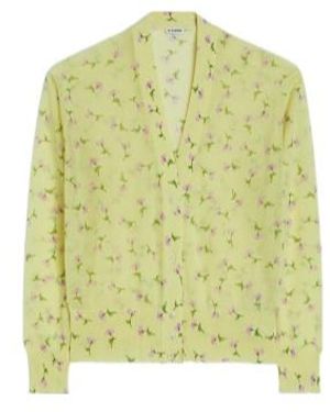 Jil Sander Floral V-Neck Cardigan - Green