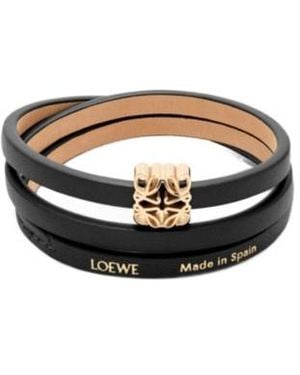Loewe Calf Leather Anagram Bracelet - White