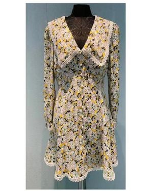 Miu Miu Floral-Print Long-Sleeve Dress - Metallic