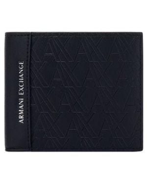 ARMANI EXCHANGE Bifold Wallet With Credit Card Slots - Blue
