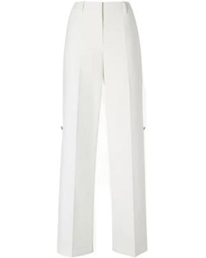 Fendi Straight-Leg Pleated Trousers - White