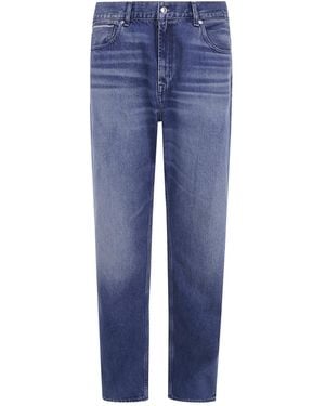 7 For All Mankind Faded Straight-Leg Jeans - Blue
