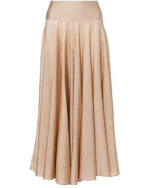 Alaïa Pleated Midi Skirt - Natural