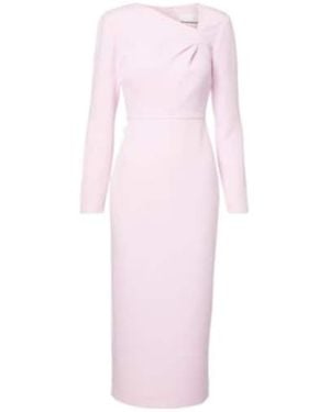 Roland Mouret Asymmetric Draped Crêpe Midi Dress - Pink