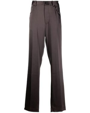 Nanushka Mid Rise Straight Leg Pants - Gray