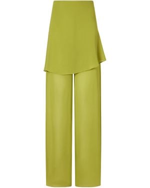 Christopher Esber Mirador Silk Wide-Leg Pants - Green