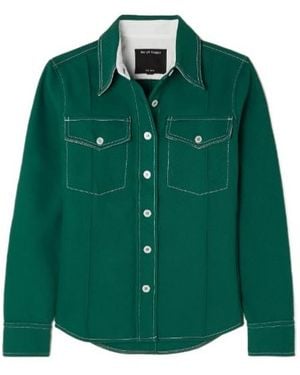 MERYLL ROGGE Panelled Cotton-Blend Khaki Shirt - Green