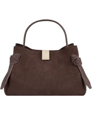 Yuzefi Magnetic Buckle Shoulder Bag - Brown