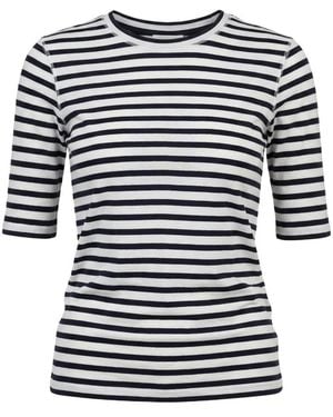 Closed Striped Ribbed-Knit T-Shirt - Black
