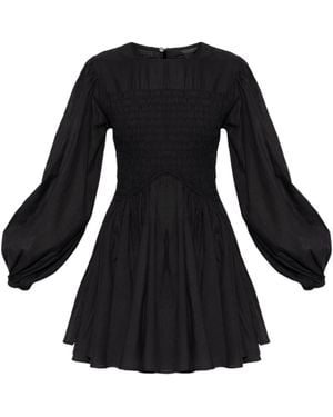 AllSaints Chia Smocked Mini Dress - Black