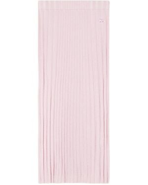 Maison Kitsuné Maison Kitsuné Ribbed-Knit Pencil Midi Skirt - Pink