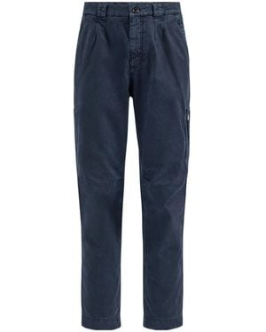 Brunello Cucinelli Peached Cotton Gabardine Pants With Zipped Pocket - Blue