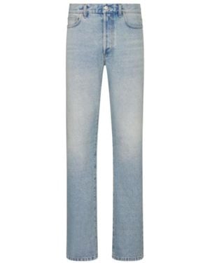 Dior Homme Logo Patch Straight Leg Jeans - Blue
