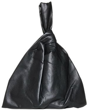 Nanushka Knot Detailed Top Handle Bag - Black