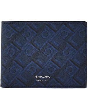 Ferragamo Ferragamo Monogram Bifold Wallet - Blue