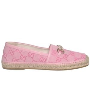 Gucci With Horsebit Espadrilles - Pink