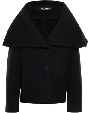 Jacquemus Le Caban Caruso Draped Collar Jacket - Black