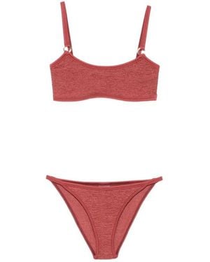 Hunza G Iris Two-Piece Crinkle Bikini Set - Red