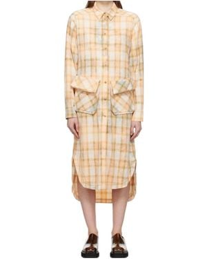 OPEN YY Plaid Dress - Natural