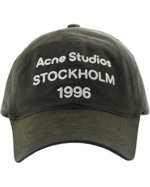Acne Studios Washed Logo Baseball Cap - Green
