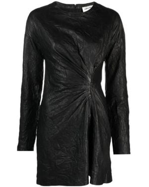 Zadig & Voltaire Rixina Gathered Leather Minidress - Black