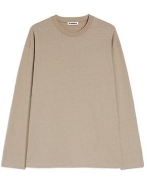 Jil Sander Long-Sleeve Crew-Neck T-Shirt - Natural
