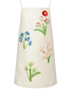Leo Leia Embellished Wool And Silk Minidress - White