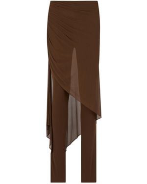 GIUSEPPE DI MORABITO Draped Ruched Pants - Brown