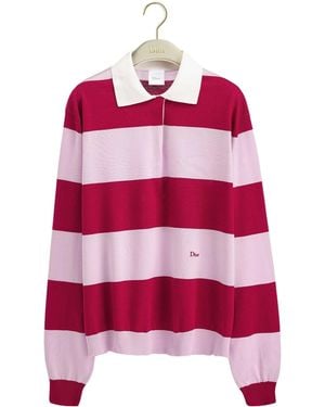 Dior Marinière Long-Sleeved Polo Shirt - Red