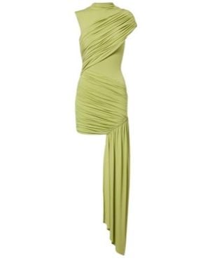 De La Vali Ravenna Draped Jersey Minidress - Green