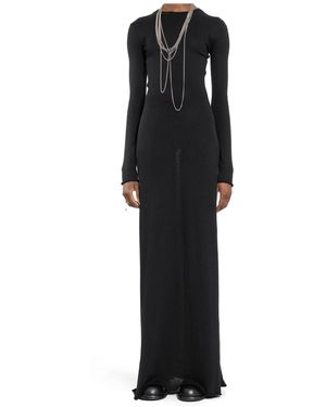 Ann Demeulemeester Eva Long-Sleeve Cut-Out Maxi Dress - Black