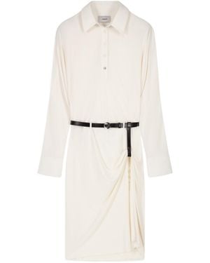 Coperni Belted Draped Dress - White