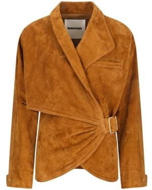 DARKPARK Cindy Belted Suede Jacket - Brown
