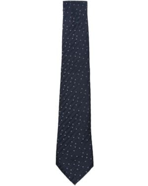 Giorgio Armani Polka-Dot Diagonal-Stripe Tie - Blue
