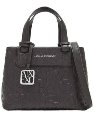 ARMANI EXCHANGE Tote Shopping Bag With Coated Belts - Black