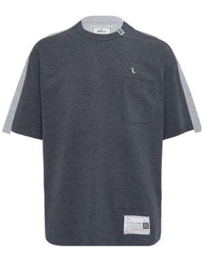 Maison Mihara Yasuhiro Front Back Combined T-Shirt - Blue