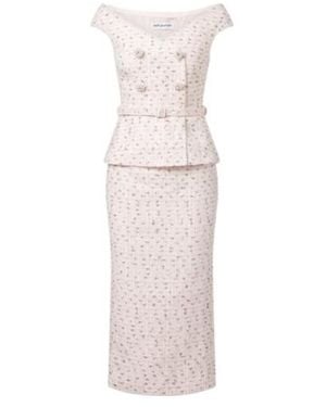 Self-Portrait Embellished Bouclé Midi Dress - Multicolor