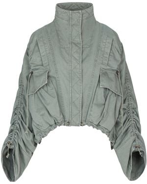 Balmain Cotton Gabardine Parka - Grey