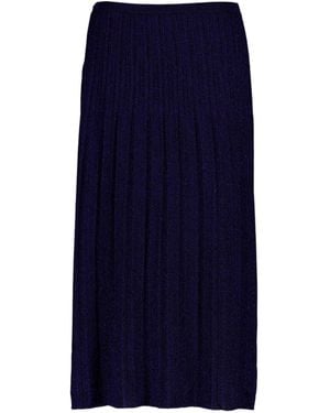 Zimmermann Ribbed Lurex Midi Skirt - Blue