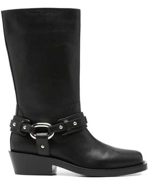 Rabanne Block-Heel Ankle Boots - Black