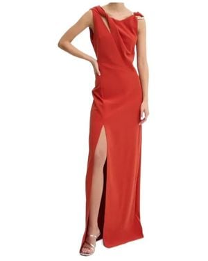 Stine Goya Cut-Out Ring-Detail Maxi Dress - Red