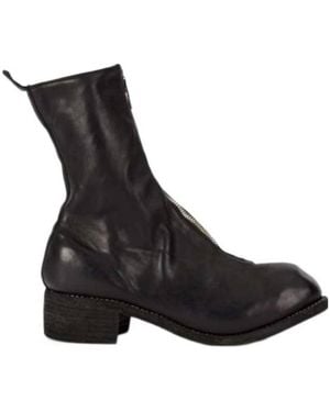 Guidi Medium Leather Boots - Black