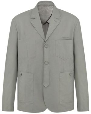 Dior Homme Collared Button-Up Work Jacket - Grey