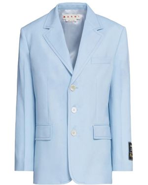 Marni Single-Breasted Buttoned Blazer - Blue