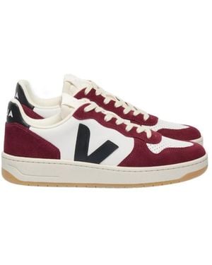 Veja V-10 Lace-Up Trainers - Pink