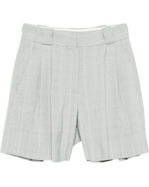 Blazé Milano After You Fell Pinstripe Pleated Shorts - Grey