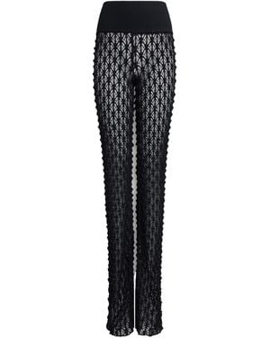 Alaïa Lace Knitted Trousers - Black