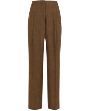 Alberta Ferretti Casual Pants With Belt Loops - Brown